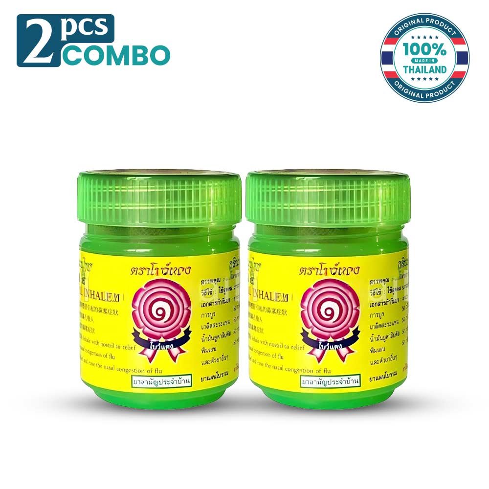 Bow Daeng Thai Natural Herbal Inhaler Green 5g – Formula 2 Traditional Nasal Relief Yadom - Image 2