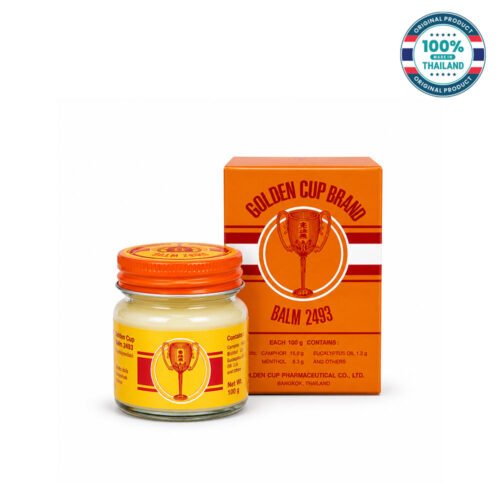 Golden Cup Balm 2493 12g Thai Herbal Pain Relief Balm Thailand